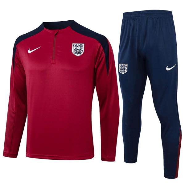 Sudadera De Training Inglaterra 2024 2025 Rojo Negro 3